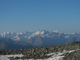 Prächtige Aussicht auf die Bernina-Gruppe