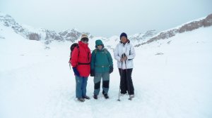 Drei Frauen im Schnee